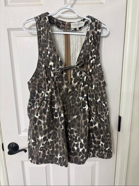 Vervet Brown Leopard Print Tie-Front Romper